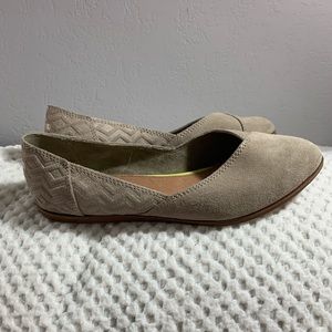 Toms Taupe Suede Diamond Jutti Flat Pointed